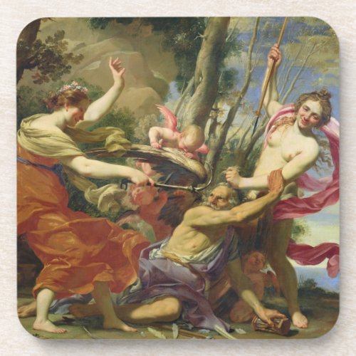 Time Overcome by Youth and Beauty Drink Coaster