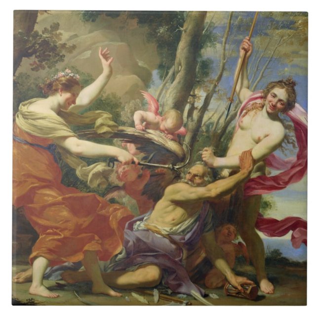 Time Overcome by Youth and Beauty Tile (Front)