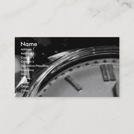 Customizable Time Piece Business Cards