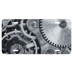 Time Piece Mechanics License Plate
