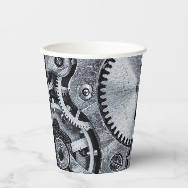 Time Piece Mechanics Paper Cups (Front)