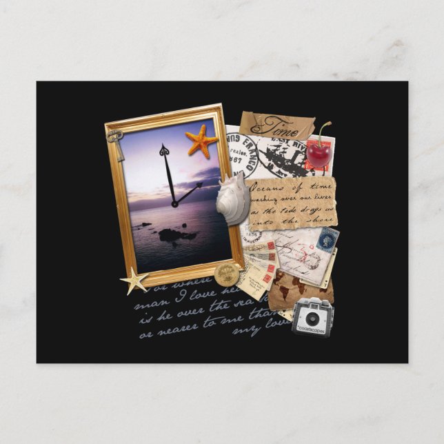 "Time" Scrapbook/Collage Postcard (Front)