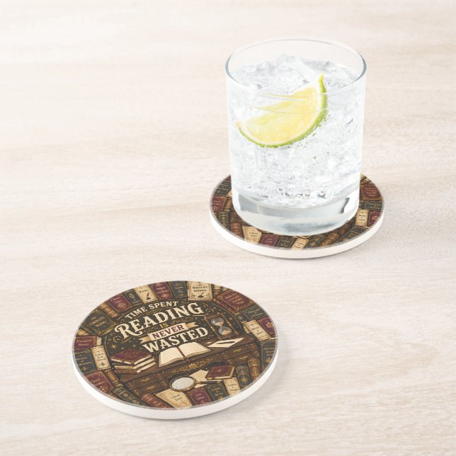Time Spend Reading Is Never Wasted Coaster (Side)
