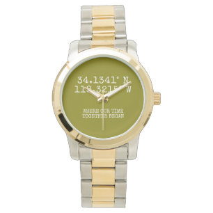 Time Spent Together GPS Coordinates Personalized Watch