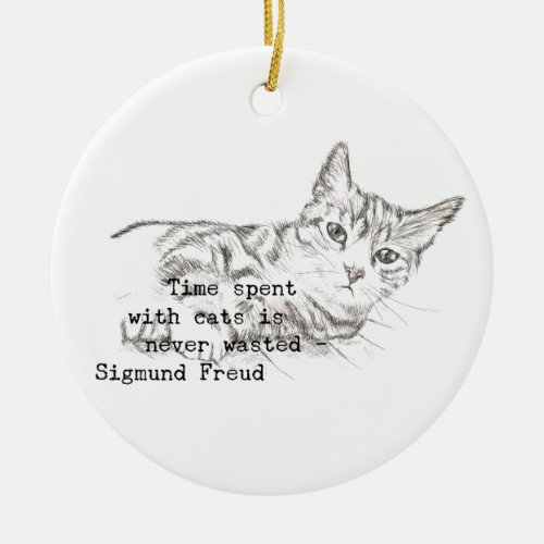 Time Spent with Cats    Ceramic Ornament
