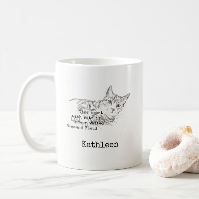 Time Spent with Cats . . . Coffee Mug (With Donut)
