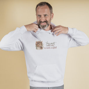 Time Spent With Cats Cute Cat Watercolor Design Hoodie