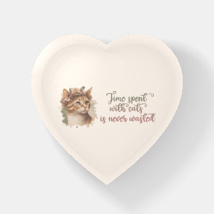 Time Spent With Cats Cute Cat Watercolor Design Paperweight