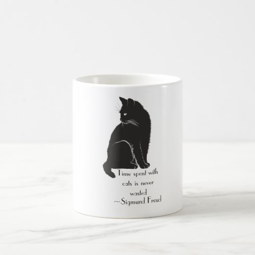 Time Spent With Cats is Never Wasted Freud Quote Coffee Mug