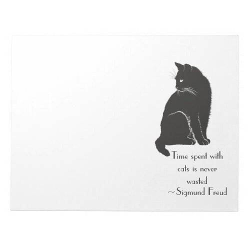 Time Spent With Cats is Never Wasted Freud Quote Notepad