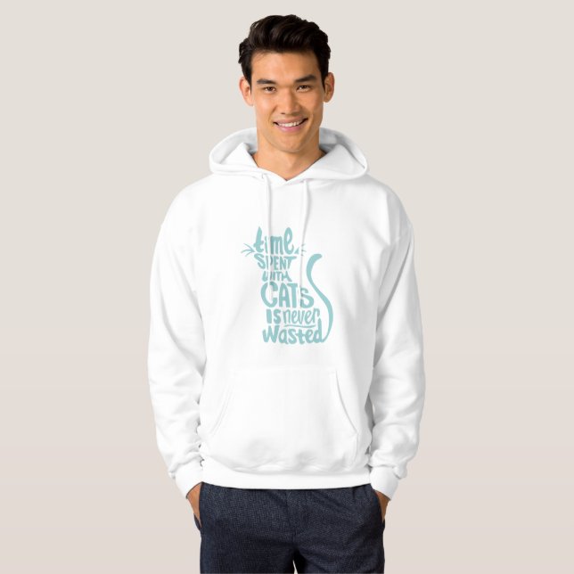 Time Spent With Cats Is Never Wasted Hoodie (Front Full)