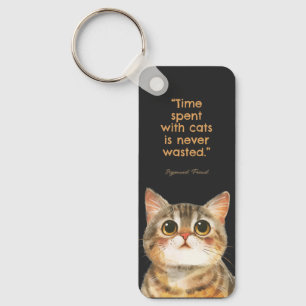 Time Spent With Cats Is Never Wasted Keychain