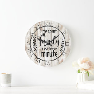Time Spent With Family Large Clock
