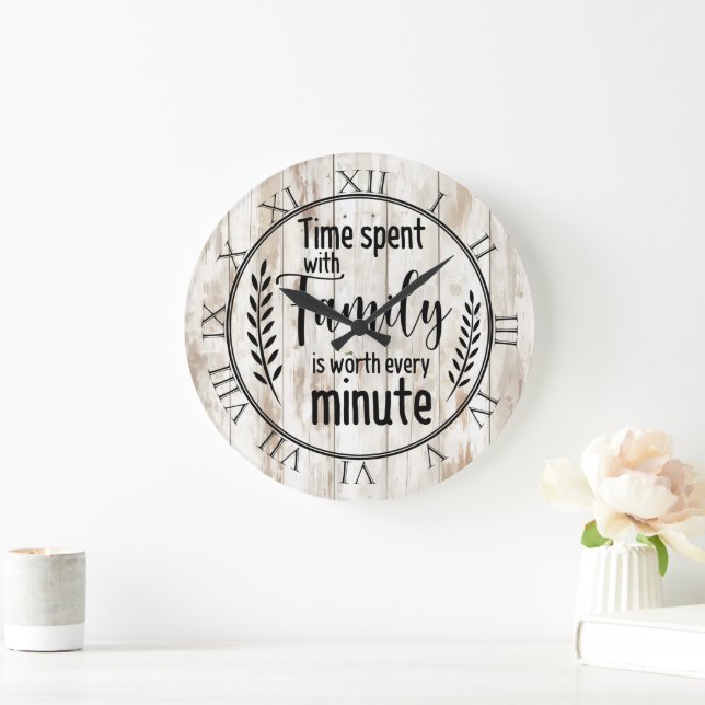 Time Spent With Family Large Clock (Home)