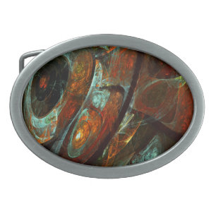 Time Split Abstract Art Belt Buckle