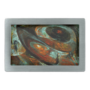 Time Split Abstract Art Belt Buckle