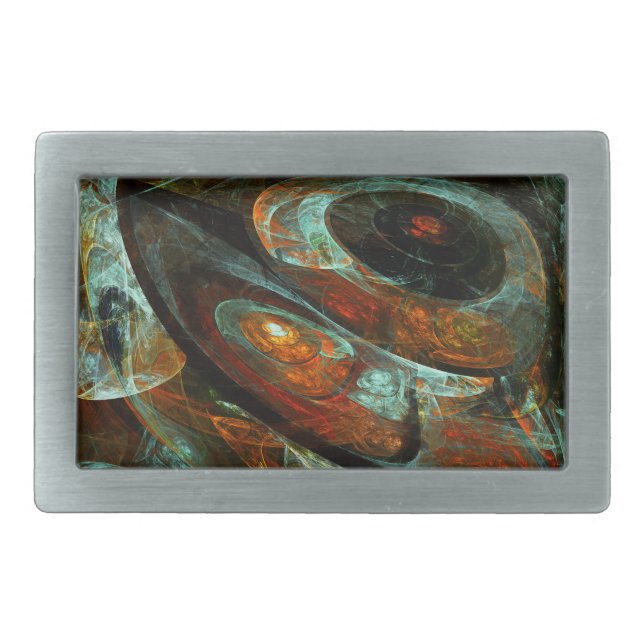 Time Split Abstract Art Belt Buckle (Front)