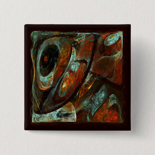 Time Split Abstract Art Button (Front)