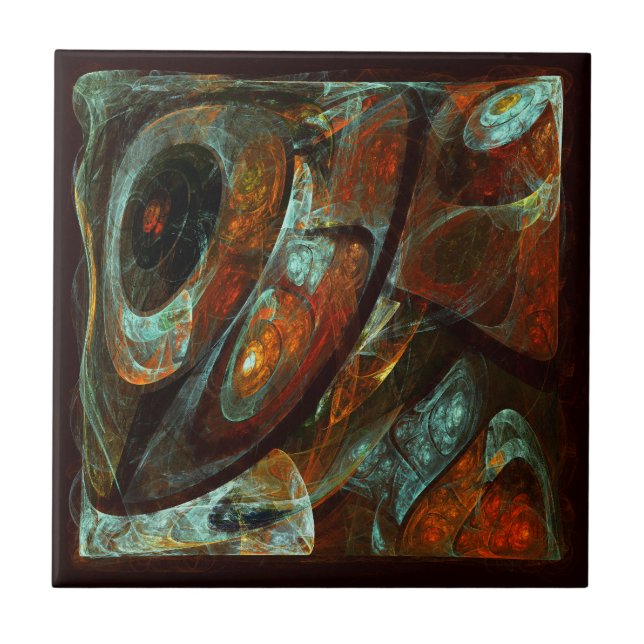Time Split Abstract Art Ceramic Tile (Front)