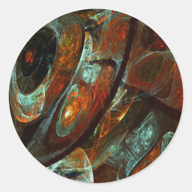 Time Split Abstract Art Classic Round Sticker (Front)