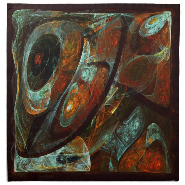 Time Split Abstract Art Cloth Napkin (Front)