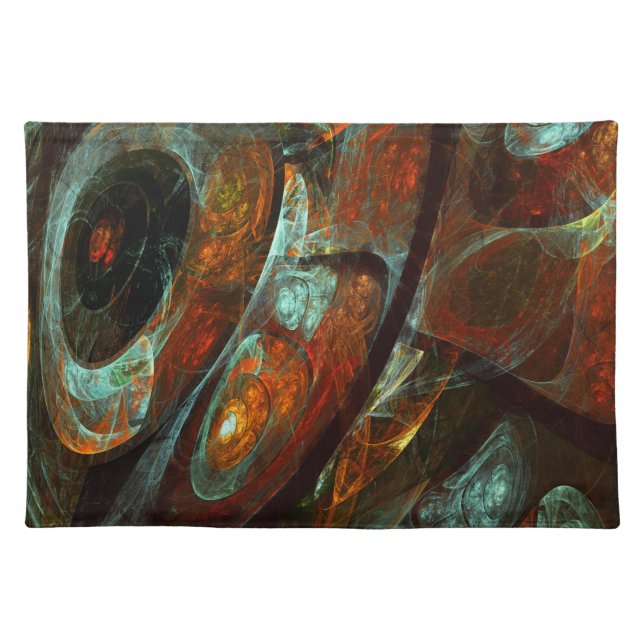 Time Split Abstract Art Cloth Placemat (Front)