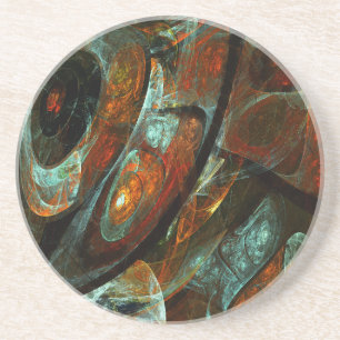 Time Split Abstract Art Coaster
