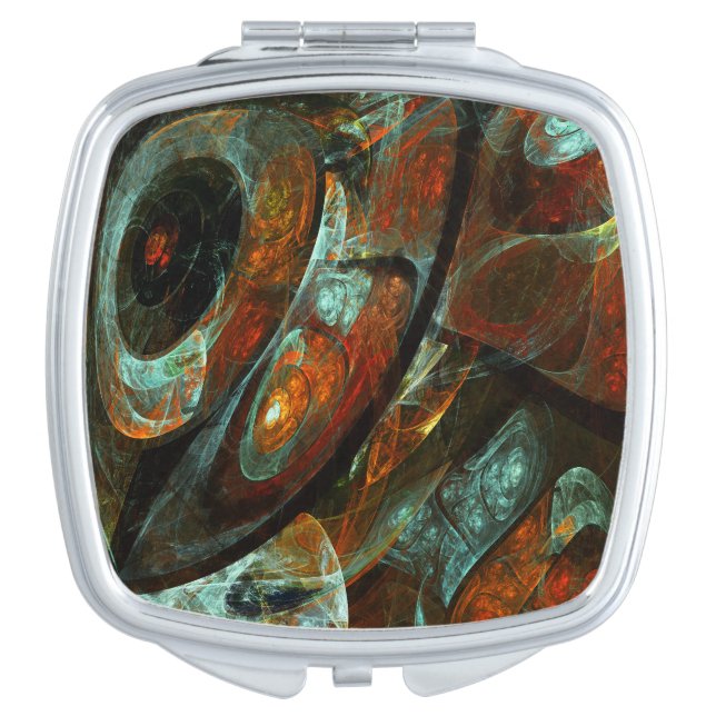 Time Split Abstract Art Compact Mirror (Front)