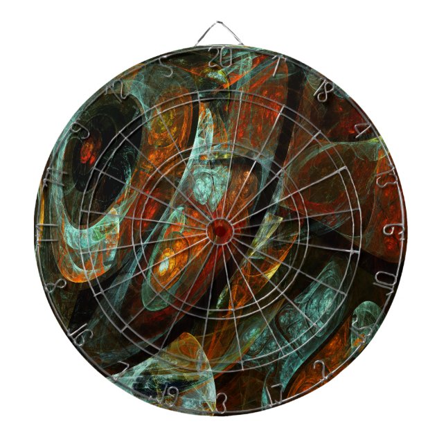 Time Split Abstract Art Dart Board (Front)