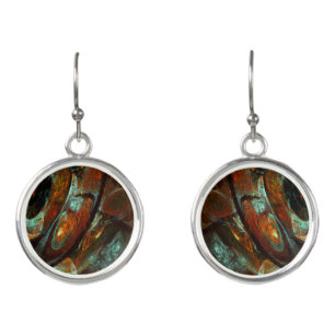 Time Split Abstract Art Earrings