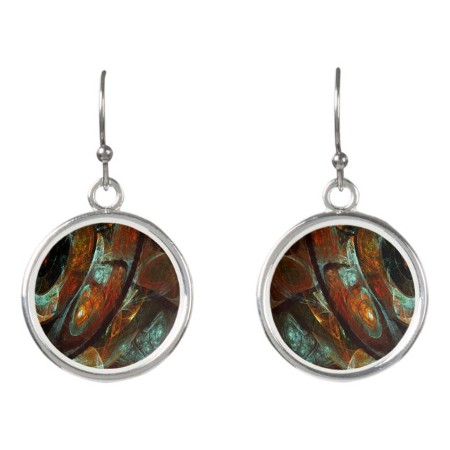 Time Split Abstract Art Earrings (Front)
