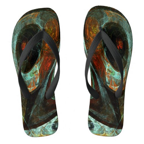 Time Split Abstract Art Flip Flops