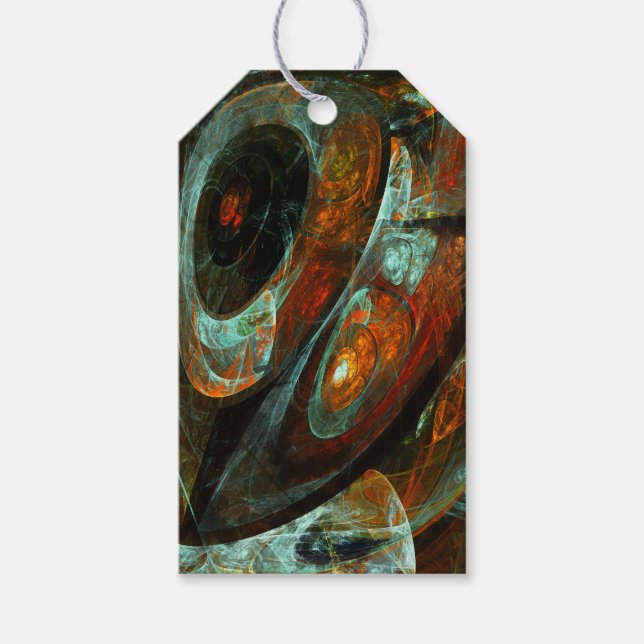 Time Split Abstract Art Gift Tags (Front)