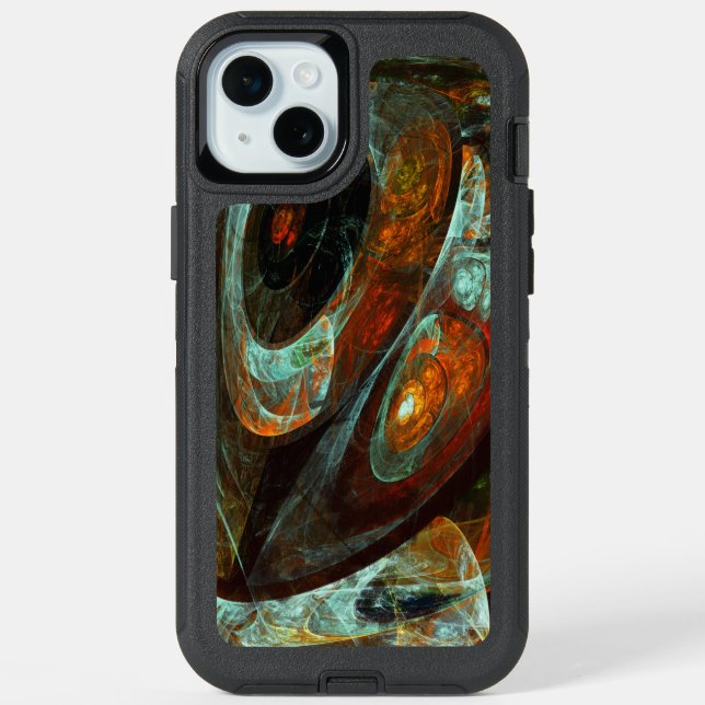 Time Split Abstract Art iPhone 15 Plus Case (Back)