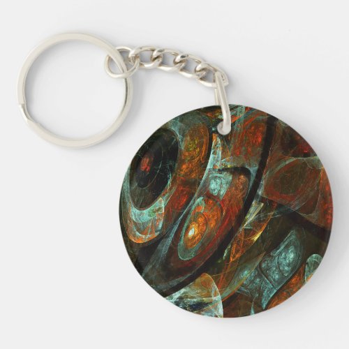 Time Split Abstract Art Keychain