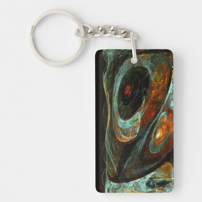Time Split Abstract Art Keychain (Front)