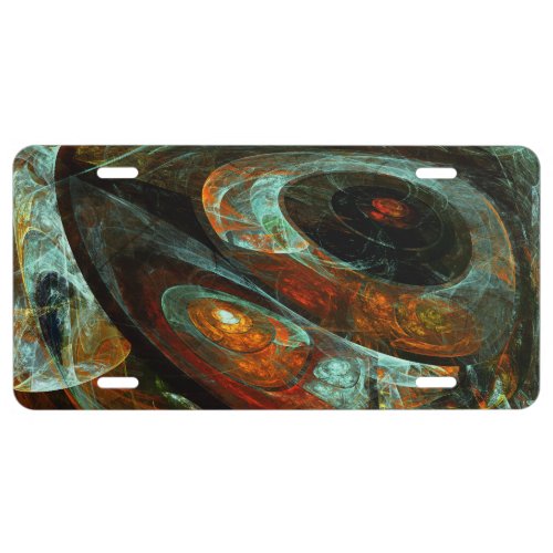 Time Split Abstract Art License Plate