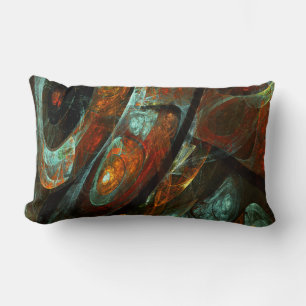 Time Split Abstract Art Lumbar Pillow