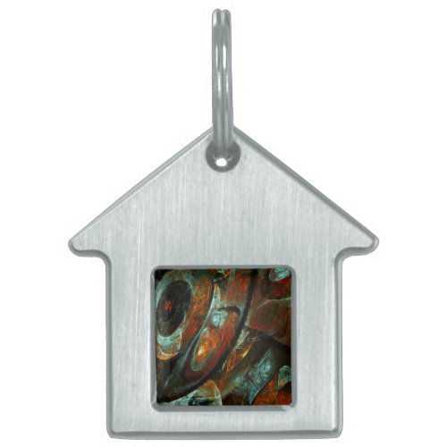 Time Split Abstract Art Pet ID Tag