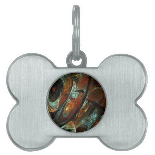 Time Split Abstract Art Pet ID Tag