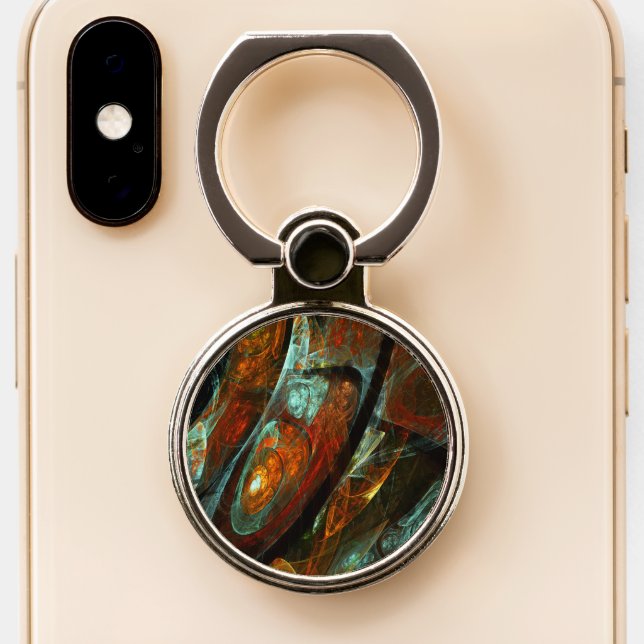 Time Split Abstract Art Phone Ring Stand (Close Up)