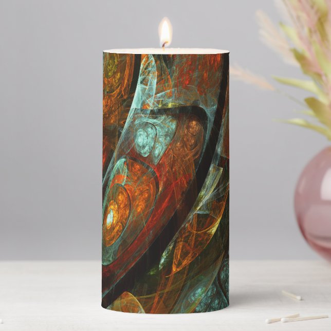 Time Split Abstract Art Pillar Candle (In Situ)