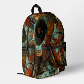 Time Split Abstract Art Printed Backpack by OniArts at Zazzle