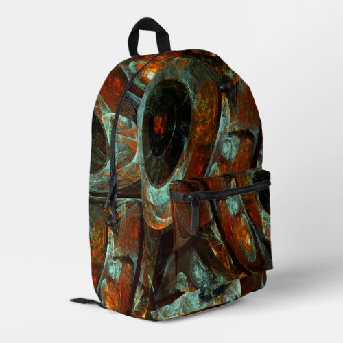 Time Split Abstract Art Printed Backpack