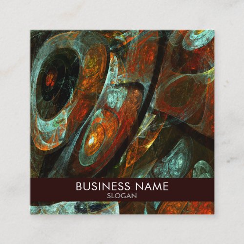 Time Split Abstract Art Square Business Card