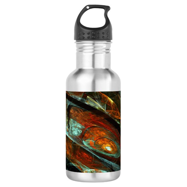 Time Split Abstract Art Stainless Steel Water Bottle (Front)
