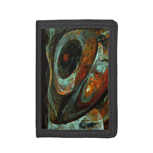 Time Split Abstract Art Trifold Wallet (Front Vertical)