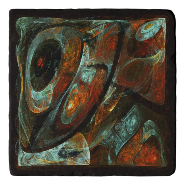 Time Split Abstract Art Trivet (Front)