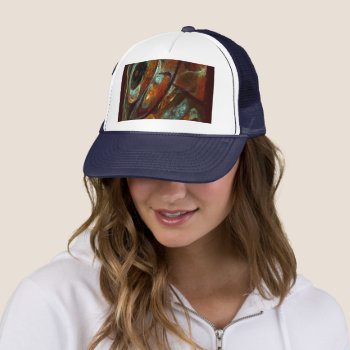 Time Split Abstract Art Trucker Hat by OniArts at Zazzle
