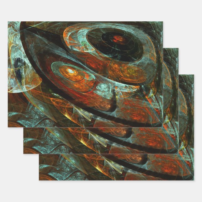 Time Split Abstract Art Wrapping Paper Sheets (Set)